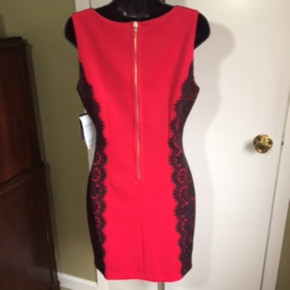 Guess Dresses & Skirts - NWT Guess Red Black Lace Sheath Dress  10